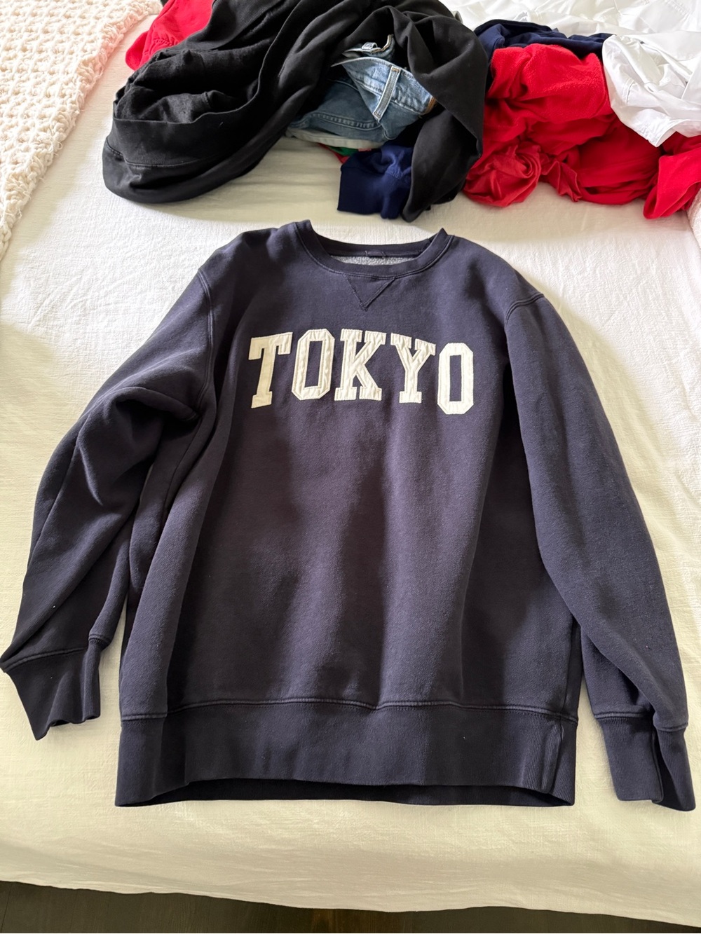 Brandy Melville TOKYO Navy Graphic Sweatshirt